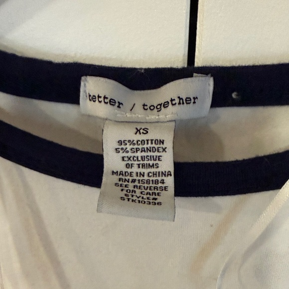 White Tee with Navy Embroidery - Picture 4 of 9